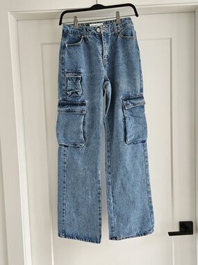 Ban Jara High Rise Skater Wide Leg Cargo Jeans - Size 0/23